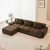 QingMoon 117" L-Shaped Sectional Sofa, Corduroy 3-Seater Couch with Pearl-like Piping and Tufted Design for Living Room and Apartment, No Assembly - 2 of 4