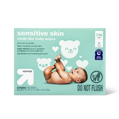 Sensitive Skin Baby Wipes With Moisturizing Lotion - Up & Up™ (select  Count) : Target