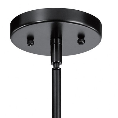 Valserrano 5" Black Mini Pendant with Clear Seeded Glass