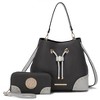 MKF Collection Candice Color Block Bucket Bag with matching Wallet by Mia K - 2 of 4