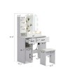 CAVINAS Vanity Desk with Mirror Vanity Table with Sliding Mirror, 4 Drawers, 6 open Shelves for Apartment, Bedroom - 3 of 4