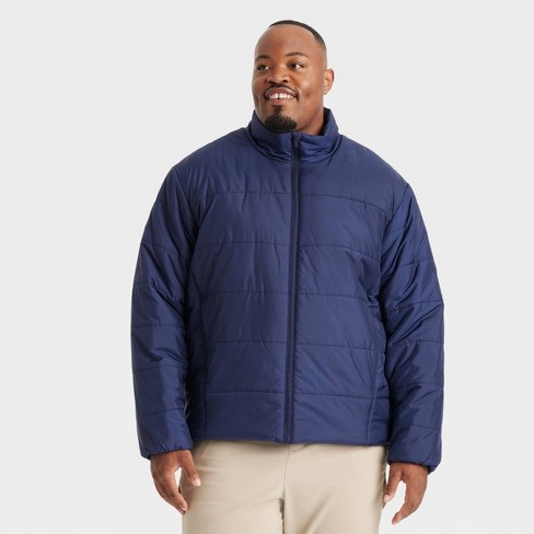 Men s Big Mid Weight Puffer Jacket With 3m Thinsulate All In Motion Navy Blue 5xl Target