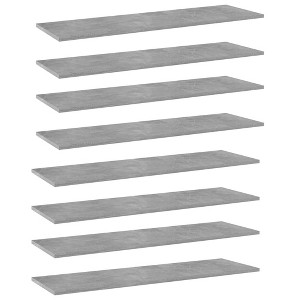 vidaXL Bookshelf Boards 8 pcs Concrete Gray 39.4"x11.8"x0.6" Engineered Wood - 1 of 4