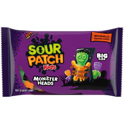 SOUR PATCH KIDS Candy Halloween Monster Heads - 10oz/50ct