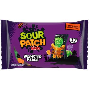 SOUR PATCH KIDS Candy Halloween Monster Heads - 10oz/50ct - 1 of 4