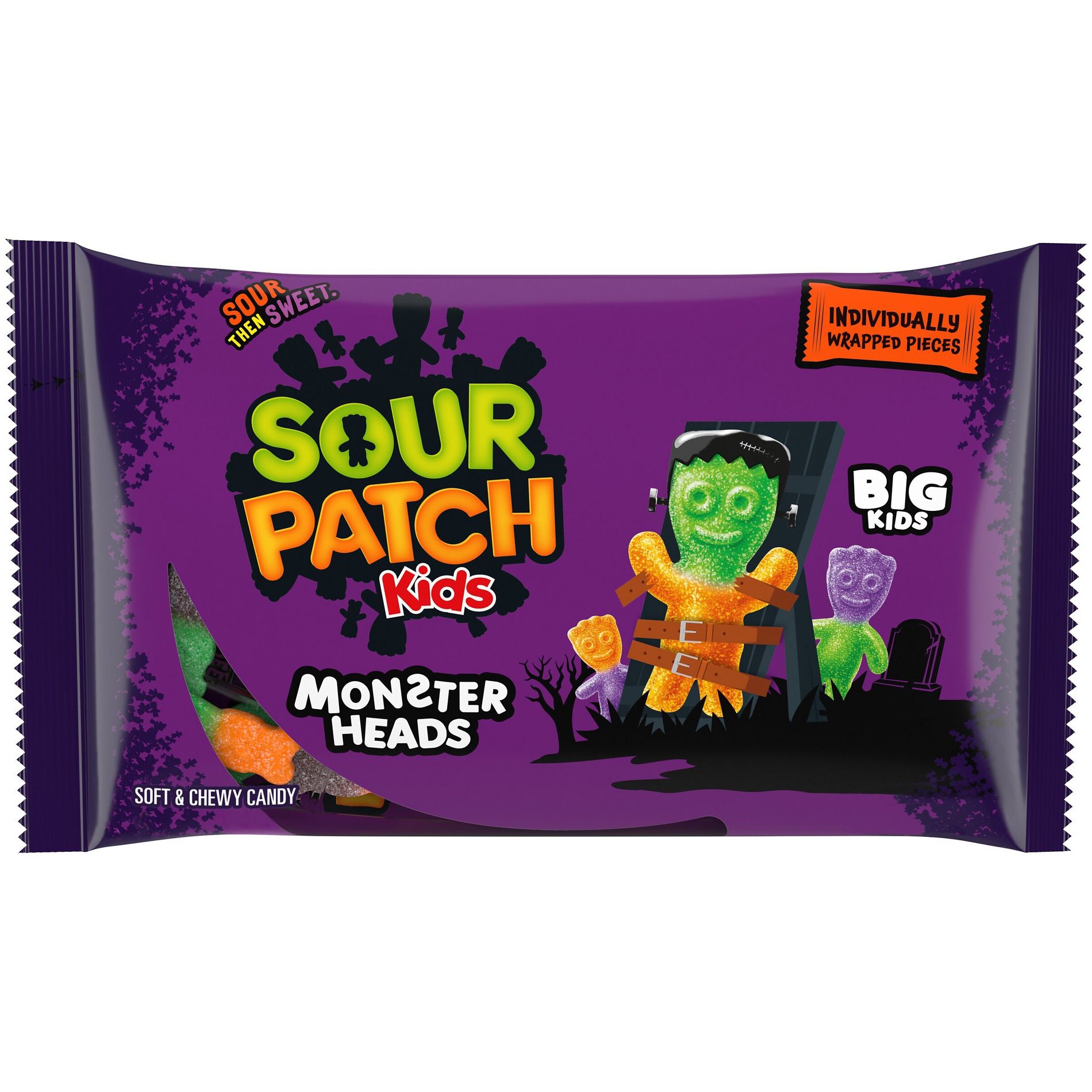 SOUR PATCH KIDS Candy Halloween Monster Heads - 10oz/50ct