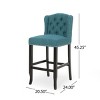 31" Upholstered Counter Bar Stools Set of 2 with Tufted Wingback,Nailhead Trim & Solid Wood Legs for Bar Kitchen Island-Baofuwish - 4 of 4