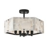 PAKOKULA 17.71 in. 4-Light Black Semi-Flush Mount Ceiling Light with White Marble Shades - 2 of 4