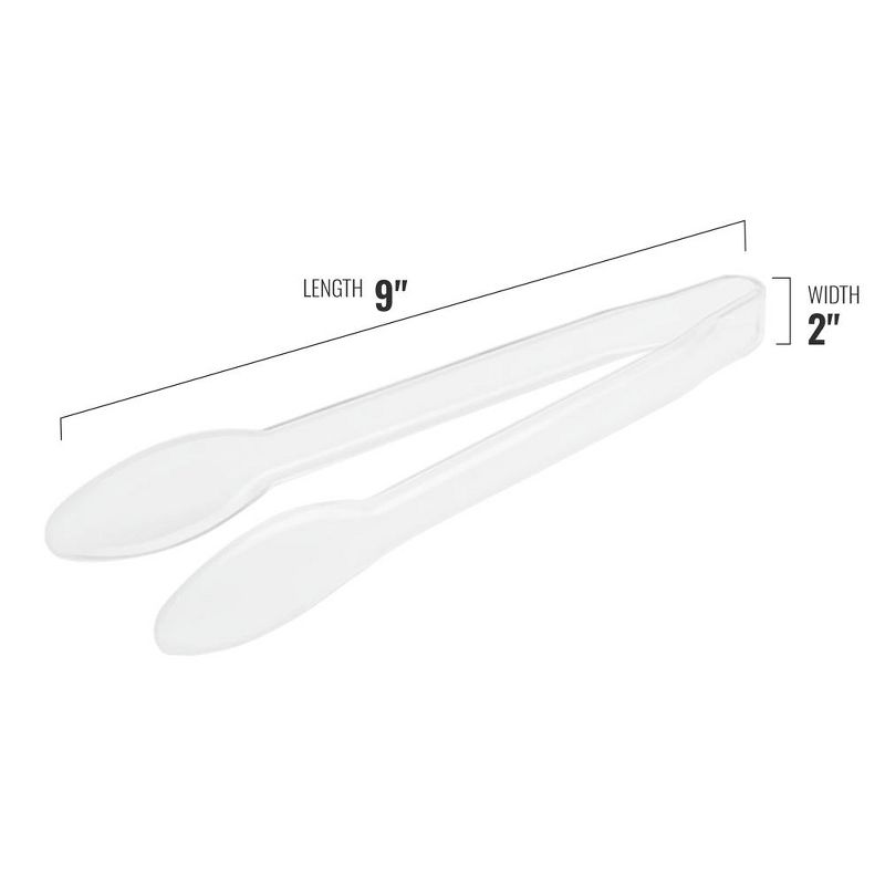 Smarty Had A Party 9" White Disposable Plastic Serving Tongs (48 Tongs), 3 of 7
