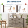 Modern drawer dresser with 6 drawers, solid structure, deep drawers, with anti-tip device, suitable for home, office, living room - 4 of 4