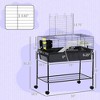 Two-Story Small Animal Cage Removable from Stand, Pet Habitat with Shelf & Wheels, 33" x 18.5" x 35" - 3 of 4