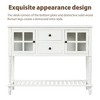 PAGED 42" Retro Sideboard Console Table with Glass-Front Cabinets & Solid Wood Roman Legs, Farmhouse Entryway Sofa Table with Bottom Shelf - 3 of 4