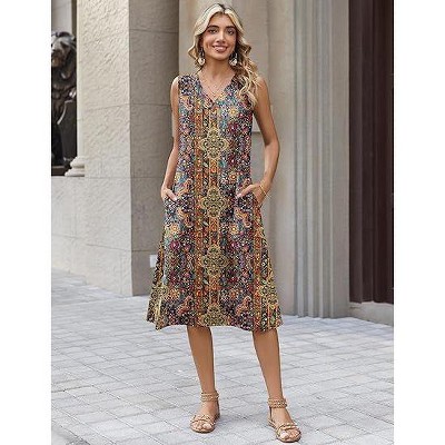Zeagoo Sundresses Dresses for Women 2026 Summer Sleeveless V Neck