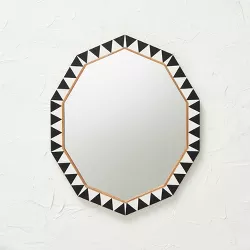 18" x 24" Wood Resin Decorative Wall Mirror Brown - Opalhouse™ designed with Jungalow™
