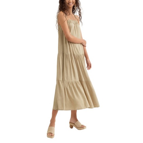 August Sky Women's Solid Midi Dress_rd3023_light Olive_medium : Target