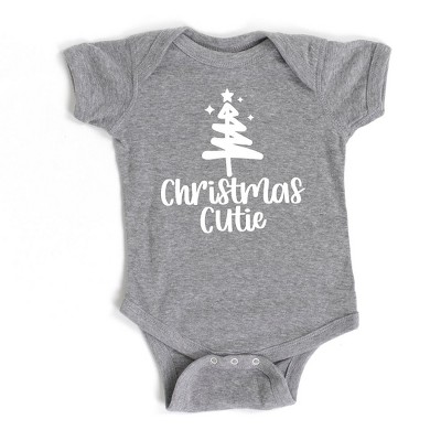 The Juniper Shop Christmas Cutie Tree Baby Bodysuit - 18 Month - Heather Grey