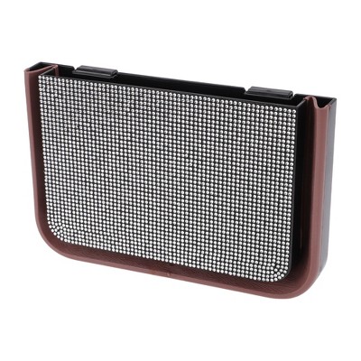 Unique Bargains Car Trash Can Foldable Back Seats Rhinestone Plastic Trash Bin White Black 1 Pcs