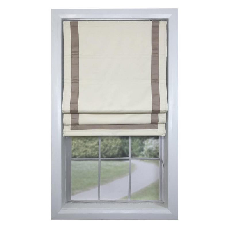 Versailles Valentina Cordless Roman Blackout Shades For Windows Insides/Outside Mount Taupe, 1 of 6