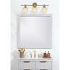 Elegant Lighting Gene 3 Light Satin Gold and Frosted White Glass Wall Sconce - 2 of 4