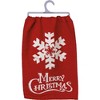 28.0 Inch Merry Christmasa Dish Towel Set Snowflakes Kitchen Towel - 3 of 3