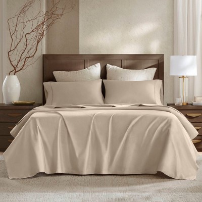 NicBex 4 Pieces Queen/King Pure Cotton Sateen Flat Sheet Set Bedding Set,OEKO-TEX Certified,Machine Washable