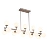 PAKOKULA 15-Light Silver Linear Sputnik Chandelier with Opal Glass Globe Shade - 3 of 4