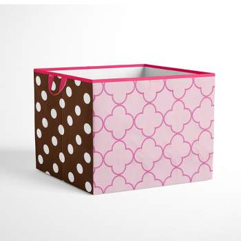 Bacati - Butterflies/Ladybugs Pink/Chocolate Storage Box Large
