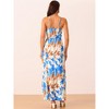Seta T Women's Summer V Neck Boho Sleeveless Adjustable Spaghetti Strap Floral Maxi Sundress - 4 of 4
