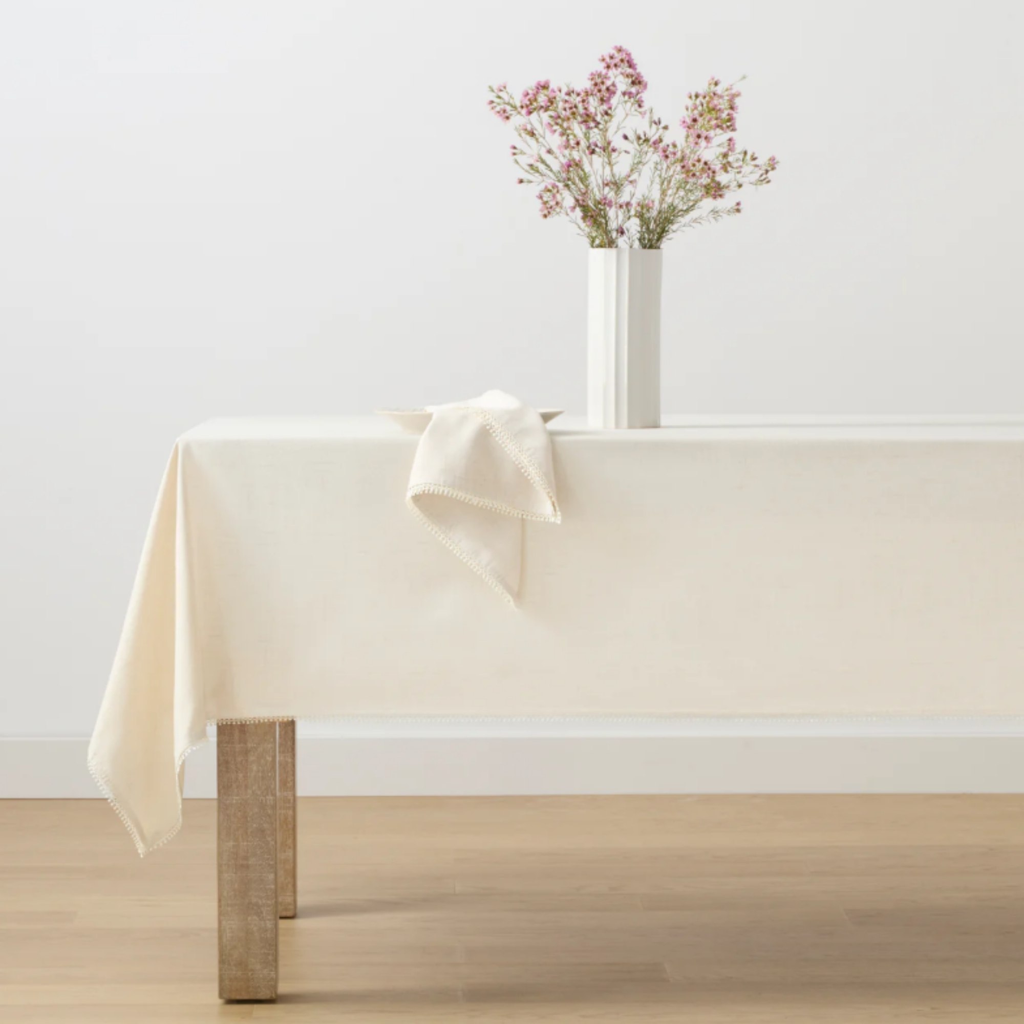 Lenox French Perle Solid Tablecloth - Natural - 52x70 - Lenox