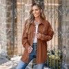 Women's Corduroy Button-Front Shacket -Cupshe - 3 of 4