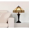 Cal Lighting BO-3112TB 60W X 2 Metal and Resin Tiffany Table Lamp with Pull Chains, Dark Bronze - 4 of 4