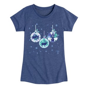 Girls' - Frozen 2 - Winter Christmas Ornaments Fitted Short Sleeve Graphic T-Shirt - 1 of 4