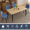 63" Natural Farmhouse Industrial Dining Table Set with 4 Upholstered Beige Chairs, Rectangular Table for Kitchen or Patio -3irtyhousy - 2 of 4