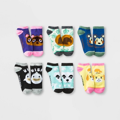Women's Animal Crossing 6pk Low Cut Socks - Assorted Colors 4-10