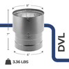 DuraVent DVL Double-Wall Stove Pipe Increaser, 8 to 6 Inches Diameter, Black - 3 of 4