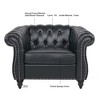 NicBex 84.65" Chesterfield Sofa with Rolled Arm, Modern PU Leather 3 Seater Sofa Couch, Upholstered Vintage Couch for Living Room - 2 of 4