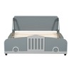 CAVINAS Twin/Full Size Car-Shaped Platform Bed with Wheels,Plywood Bed Frame for Kids Room,Bedroom - 3 of 4