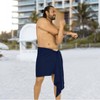 LA LEELA Men's Sarong Casual Summer Pareo Aloha Short Wrap One Size Navy Solid - 4 of 4