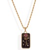Anna-Kaci Women's Gold Tone Rope Chain Fashion Necklace with Enamel Pendant and Gemstone Accent - Black - 2 of 4
