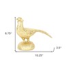 HomeRoots 7" Gold Cast Iron Peacock Tabletop Sculpture - 3 of 4