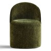 Best Home Office Chair with Wheels Chenille Barrel Upholstered Office Chair Armless for Home Office,Living Room-Tanpinhause - 4 of 4