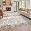 5x7 Washable Rugs, Vintage Floral Area Rug Living Room Rug Non Slip Non Shedding Stain Resistant Low Pile Folding Floor Cover for Dining Room Nursery - 2 of 4