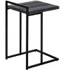 Vynxaria Contemporary C-Shaped Accent Table, Black Laminate, Black Metal, 16" L x 18.25" W x 26.5" H - 4 of 4