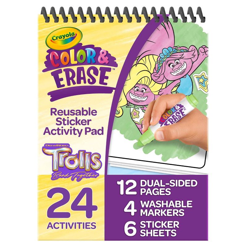 Crayola Trolls Color &#38; Erase Reusable Sticker Activity Pad, 4 of 6