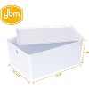 YBM Home White Plastic Storage Bin with Lid, Pack of 3 - 2 of 3