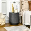 Infurnic Patio End Tables Round Side Table Lightweight Accent with Concrete Finish with 4 Adjustable Feet for Indoor Outdoor, Gray, 19.8"*19.8"*17.8" - 4 of 4
