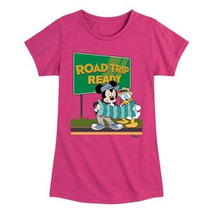 Girls' - Disney - Road Trip Ready Fitted Short Sleeve Graphic T-Shirt - 1 of 4