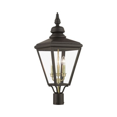 Livex Lighting Adams 3 - Light Post Light in  Bronze/Antique Brass
