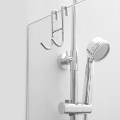 Polished Chrome Stainless Steel Double J-Hook Towel Holder