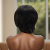 Unique Bargains Women's Straight Short Hair Wig 13x4in 150 Real Human Hair 6in Black 1 Pc - 3 of 4